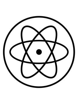 atom symbol forscher wissenschaft labor kreis logo lernen atomkern neutron  proton mikroskop clipart Stock Illustration | Adobe Stock