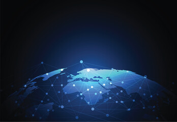Global network connection. World map point and line composition concept of global business. Vector Illustration © royyimzy