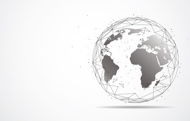 Global network connection. World map point and line composition concept of global business. Vector Illustration