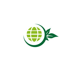 Earth globe icon logo design vector template