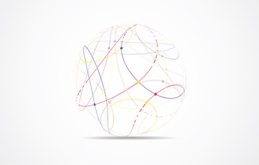 Obraz premium Global network connection. World map point and line composition concept of global business. Vector Illustration