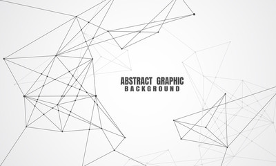 Abstract connecting dots and lines with geometric background. Modern technology connection science, Polygonal structure background. Vector illustration