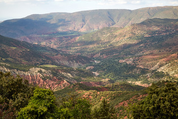 Fototapeta na wymiar atlas mountain landscape view valley
