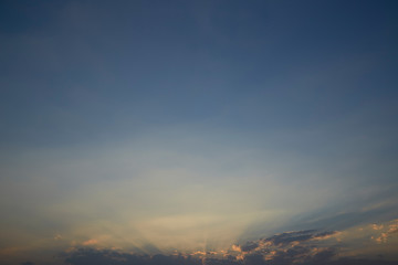 Sunset with cloudy and blue sky