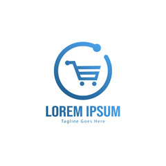 Shopping logo template design. Shopping logo with modern frame isolated on white background
