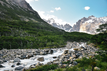 French Valley in Torres Del Paine National Park in the Patagonia Region of Southern Chile 