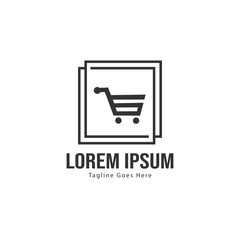 Shopping logo template design. Shopping logo with modern frame isolated on white background