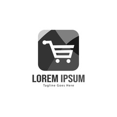Shopping logo template design. Shopping logo with modern frame isolated on white background