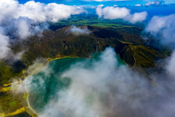Azoren Insel aus der Luft - Sao Miguel