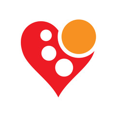 Fototapeta premium pet care logo, flat love with palm of cat, logo template