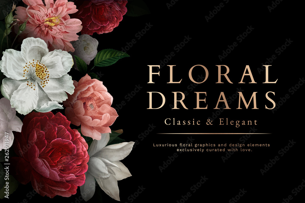 Wall mural Floral dreams card