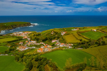 Fototapeta na wymiar Azoren Insel aus der Luft - Sao Miguel