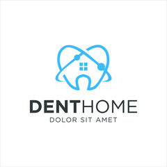 Dental Logo Home  Design Vector Stock .  Dental tooth dentist logo House Health Design Template