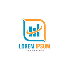 Chart logo template design. Chart logo with modern frame isolated on white background