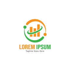 Chart logo template design. Chart logo with modern frame isolated on white background