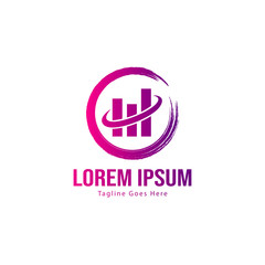 Chart logo template design. Chart logo with modern frame isolated on white background