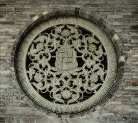 China ancient monastery window.