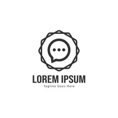 Chat logo template design. Chat logo with modern frame isolated on white background