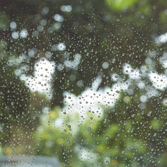 water rain drop on glass window