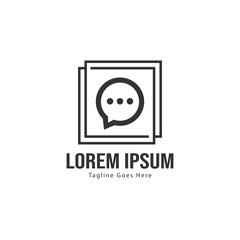 Chat logo template design. Chat logo with modern frame isolated on white background