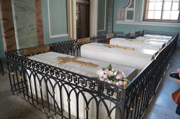 tomb of tsar in cathedral in Peter and Paul Fortress, Saint-Petersburg, Russia