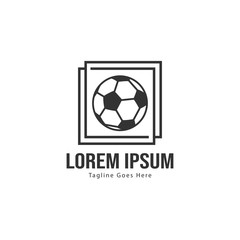 Football logo template design. Football logo with modern frame isolated on white background