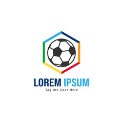 Obraz premium Football logo template design. Football logo with modern frame isolated on white background