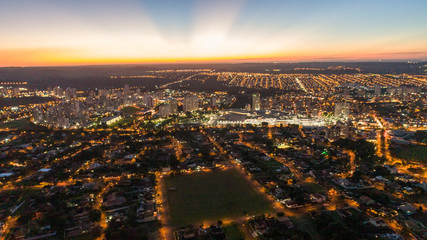 Aerial image of the Ribeirão Preto city. Ribeirão Shopping.