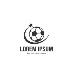 Football logo template design. Football logo with modern frame isolated on white background