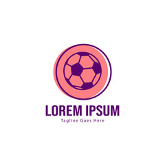 Football logo template design. Football logo with modern frame isolated on white background