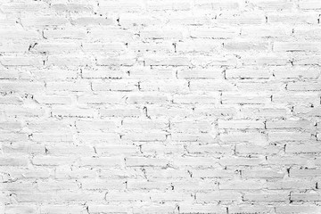 White brick wall vintage texture background.