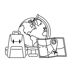 Travel and vacations in black and white