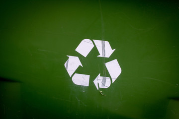 Green Bin Recycling with white symbol