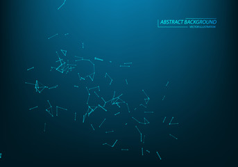 Abstract vector particles and lines. Plexus effect. Futuristic illustration. Polygonal Cyber Structure. Data Connection Concept.
