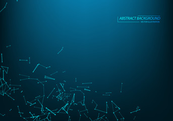 Abstract polygonal space. Background with connecting dots and lines.