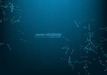 background with abstract particles. Connecting dots and lines. Big data concept.