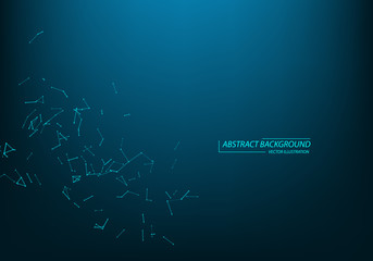 Abstract vector particles and lines. Plexus effect. Futuristic illustration. Polygonal Cyber Structure. Data Connection Concept.