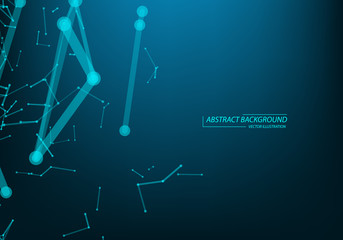 Abstract vector particles and lines. Plexus effect. Futuristic illustration. Polygonal Cyber Structure. Data Connection Concept.