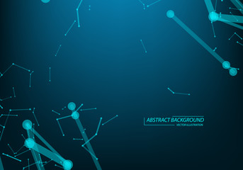 Abstract vector particles and lines. Plexus effect. Futuristic illustration. Polygonal Cyber Structure. Data Connection Concept.