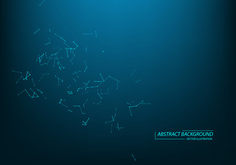 Molecular structure. Connected lines with dots. Chemistry, medicine, science, technology. Geometric abstract background. Polygonal Cyber Structure. Data Connection Concept.