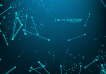 background with abstract particles. Connecting dots and lines. Big data concept.