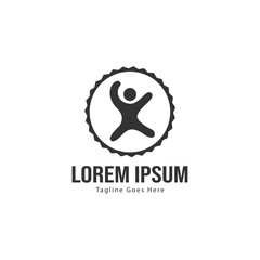 Kids logo template design. Kids logo with modern frame isolated on white background