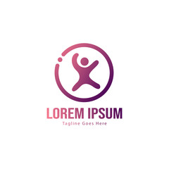 Kids logo template design. Kids logo with modern frame isolated on white background