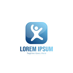 Kids logo template design. Kids logo with modern frame isolated on white background