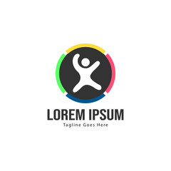 Kids logo template design. Kids logo with modern frame isolated on white background