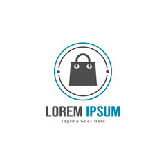 Shopping logo template design. Shopping logo with modern frame isolated on white background