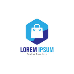 Shopping logo template design. Shopping logo with modern frame isolated on white background