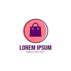 Shopping logo template design. Shopping logo with modern frame isolated on white background