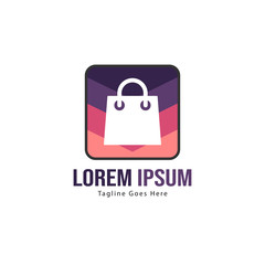 Shopping logo template design. Shopping logo with modern frame isolated on white background