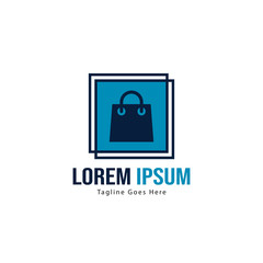 Shopping logo template design. Shopping logo with modern frame isolated on white background